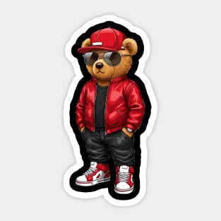 Hip-Hop Teddy Bear - Red Style Sticker